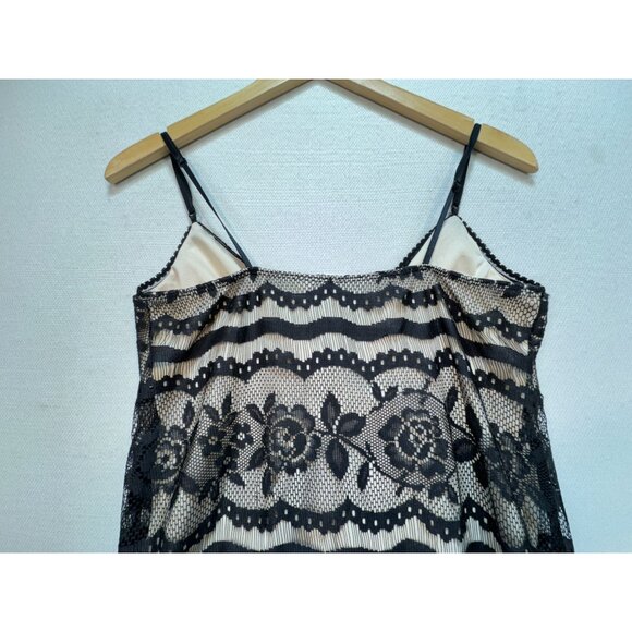 First Kiss Womens Bodycon Slip Dress Size L Black Floral Lace Sleeveless Y2K - Picture 14 of 14
